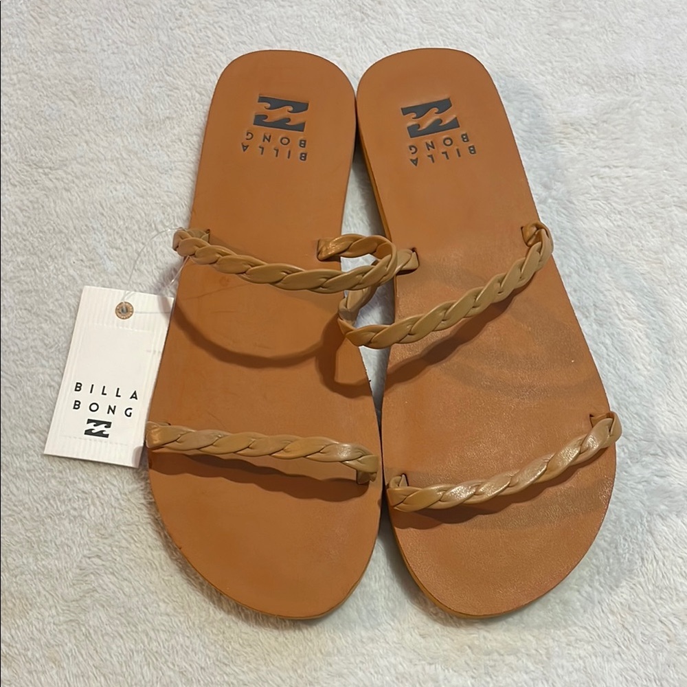NWT Billabong Athena Tan Braided Sandals